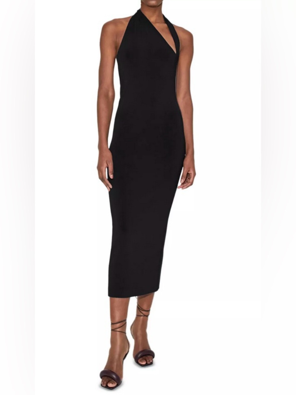 GALVAN Black Asymmetrical MIDI Dress, size XS, new with tags